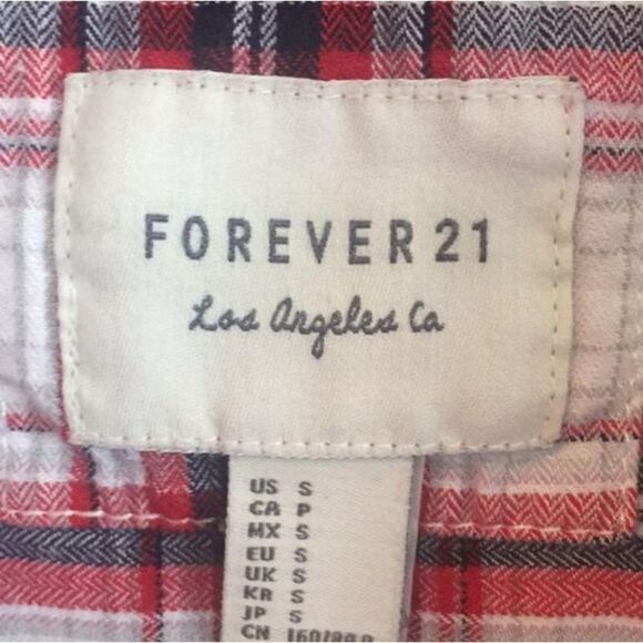 Forever 21 plaid button down shirt S - Picture 5 of 8